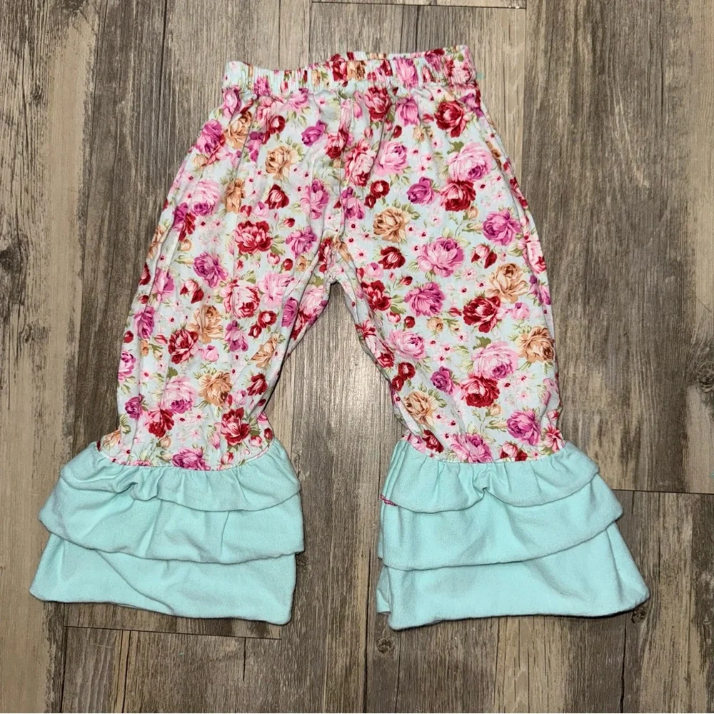 ☀️6/$20☀️ Floral Ruffle Kids Pants